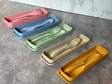Llwytho delwedd i mewn i syllwr Oriel, Wheat Straw Cutlery sets - Various Colours