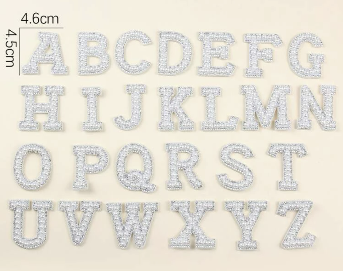 Pearl Diamante Alphabet iron on letter – MJC Blanks & Vinyl