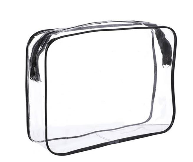 Black Edge Clear Make up bag - 24cm x 17cm