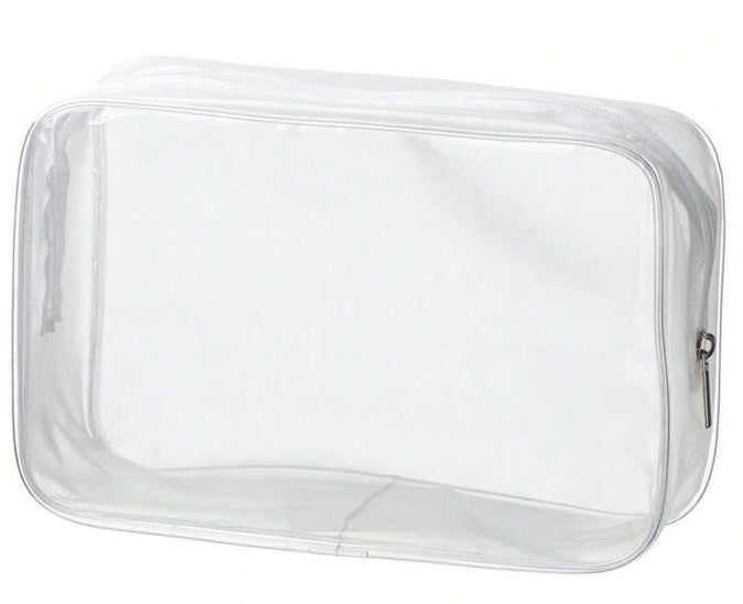 Clear white Edge Make up bag - 24cm x 17cm