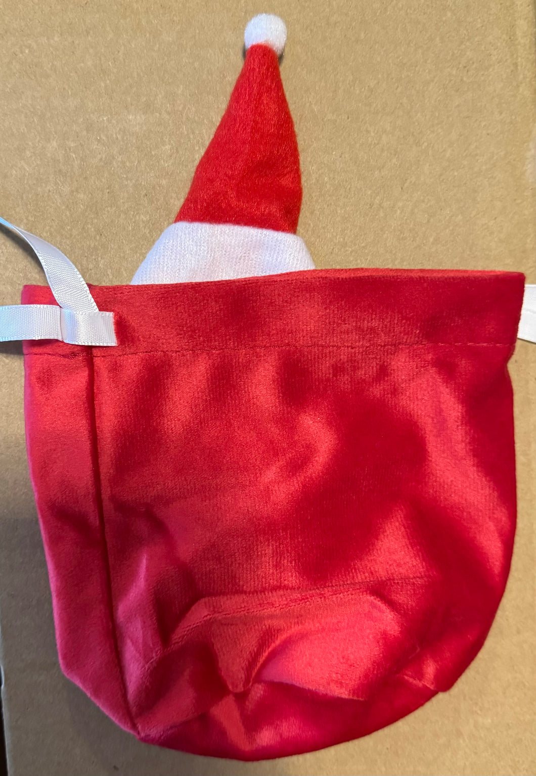 Christmas hat velvet red bags - large