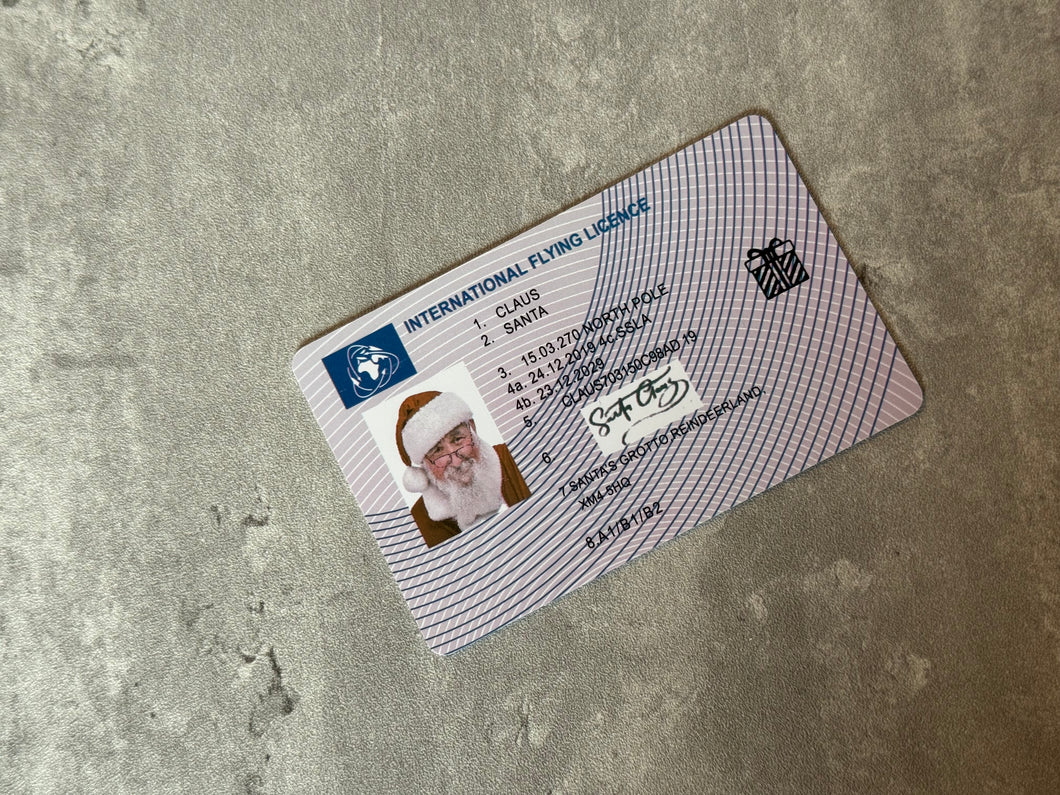 Santa Claus Sleigh licence - plastic card
