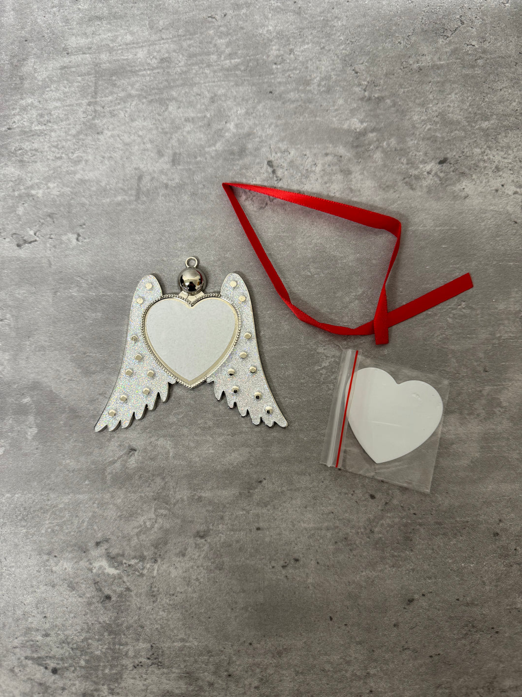 Sublimation Memorial Angel wings hanging decoration Metal - Glitter