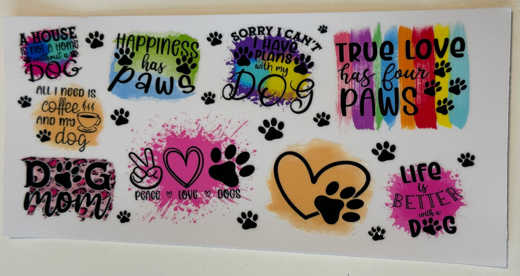 UV DTF - Dog Mom Quotes Rainbow - 16oz Libby Can