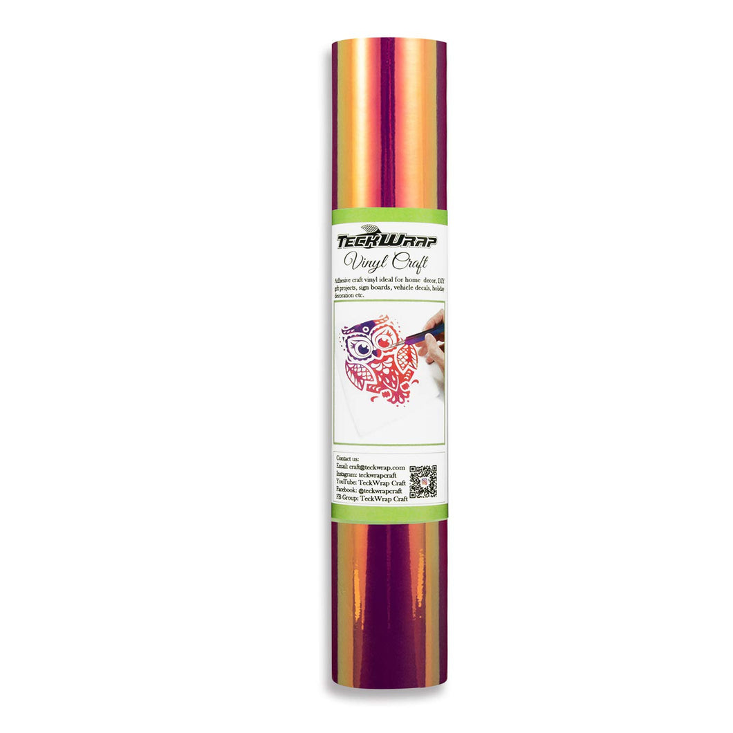 Teckwrap Tegeirian Holograffig Finyl porffor parhaol