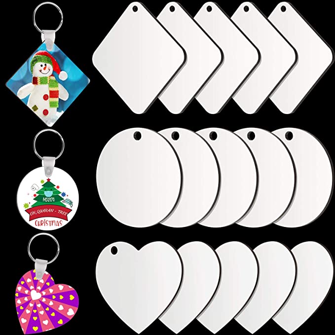 Sublimation wooden shaped keyring blanks - Various shapes