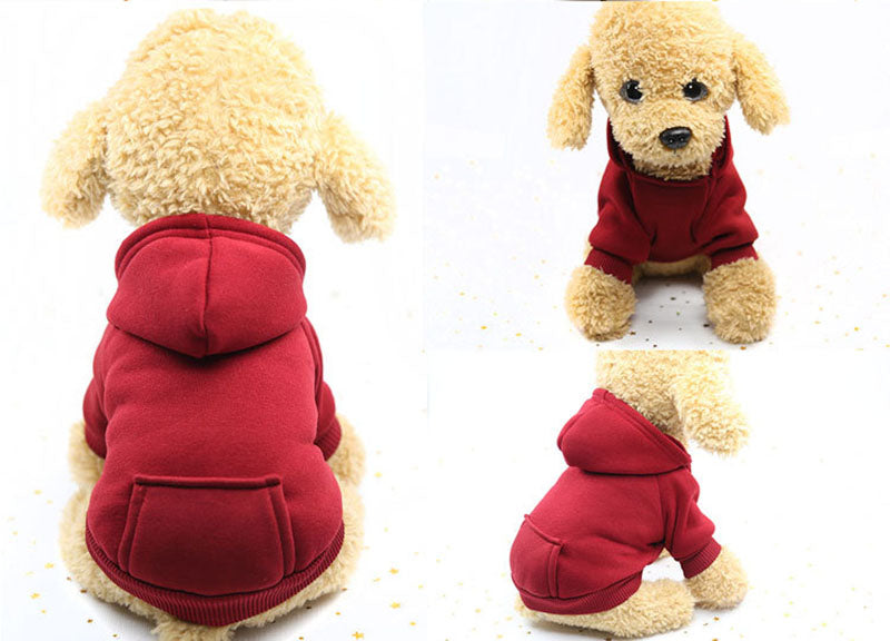 Dog Hoodie in Red.