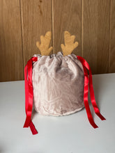 Load image into Gallery viewer, Reindeer Velvet bags with brown antlers - large size
