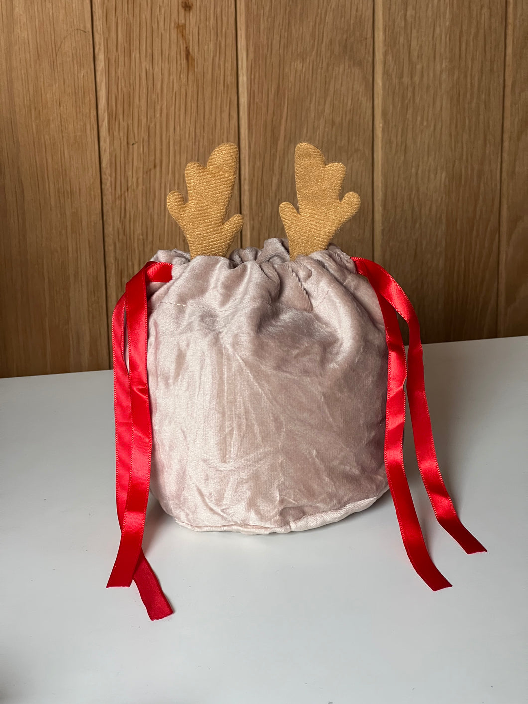 Reindeer Velvet bags with brown antlers - large size