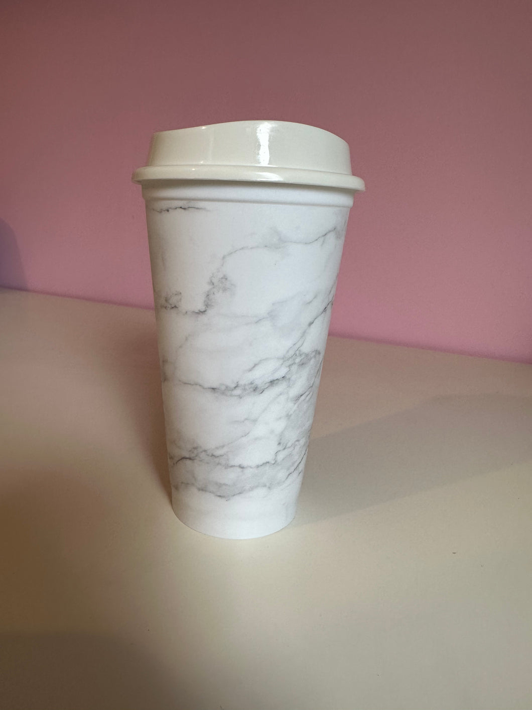Blank Marble design Leak-proof travel coffee cup 16oz