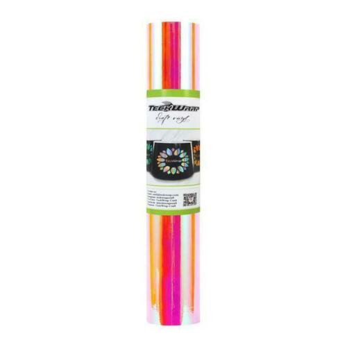 Teckwrap Opal Finyl eirin gwlanog holograffig melyn pinc parhaol.